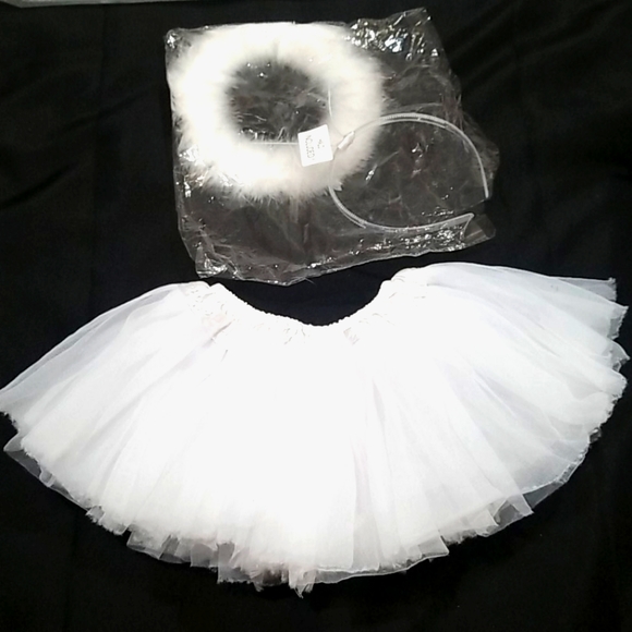 Toddler Girl Angel Set White Tutu Headband Wand - Picture 1 of 5